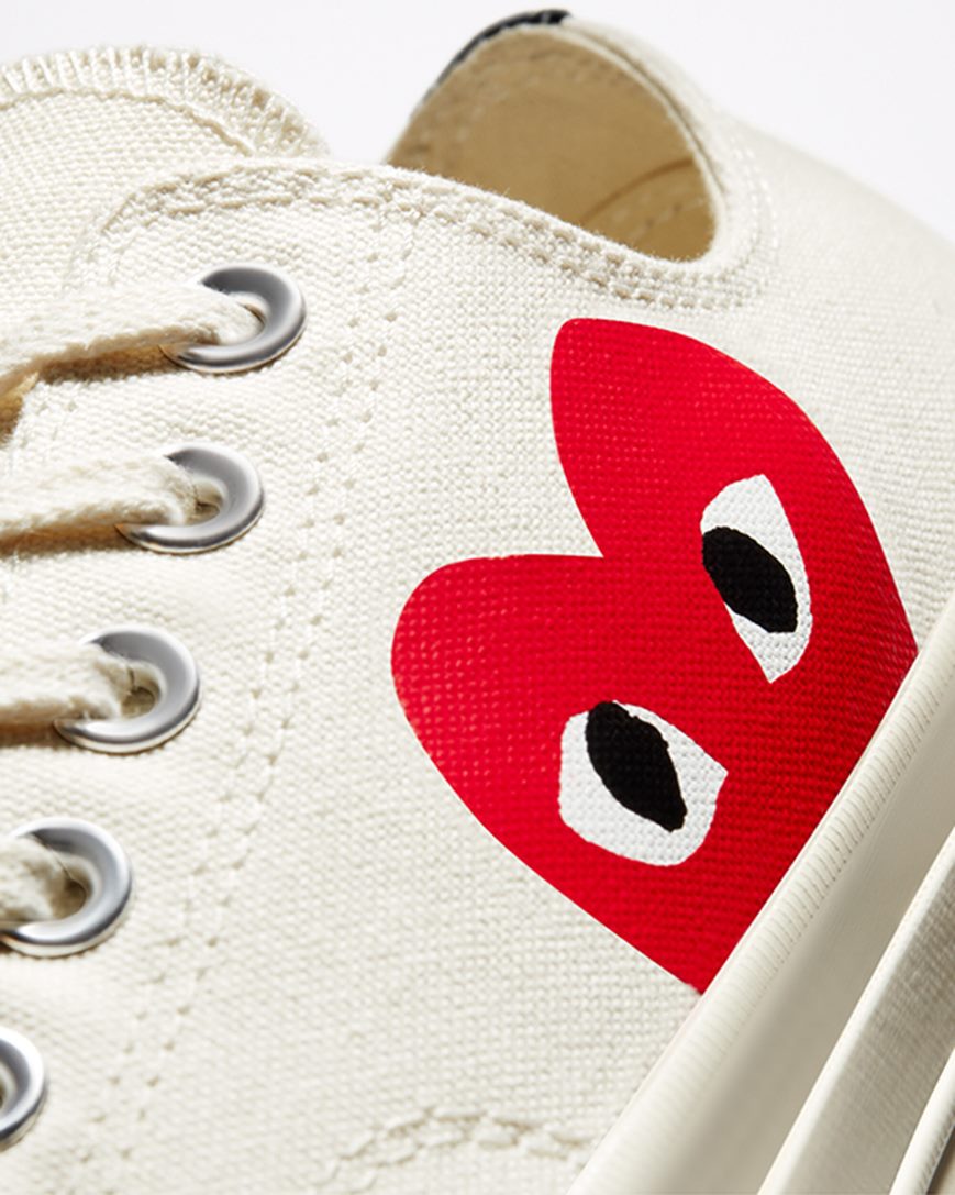 Dámské Boty Nízké Converse x Comme des Garçons PLAY Chuck 70 Bílé Červené | CZ BHW3140